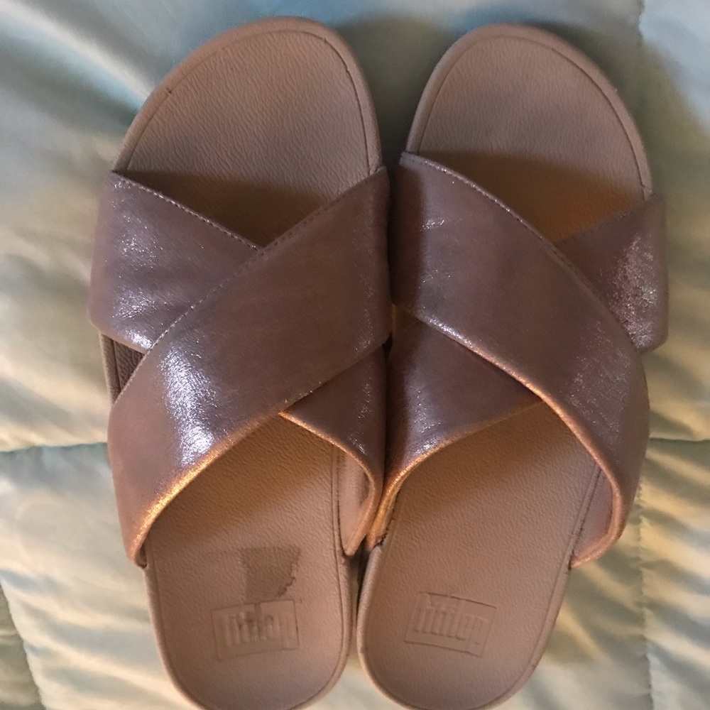 Beautiful slip on on fit flops worn only a few times